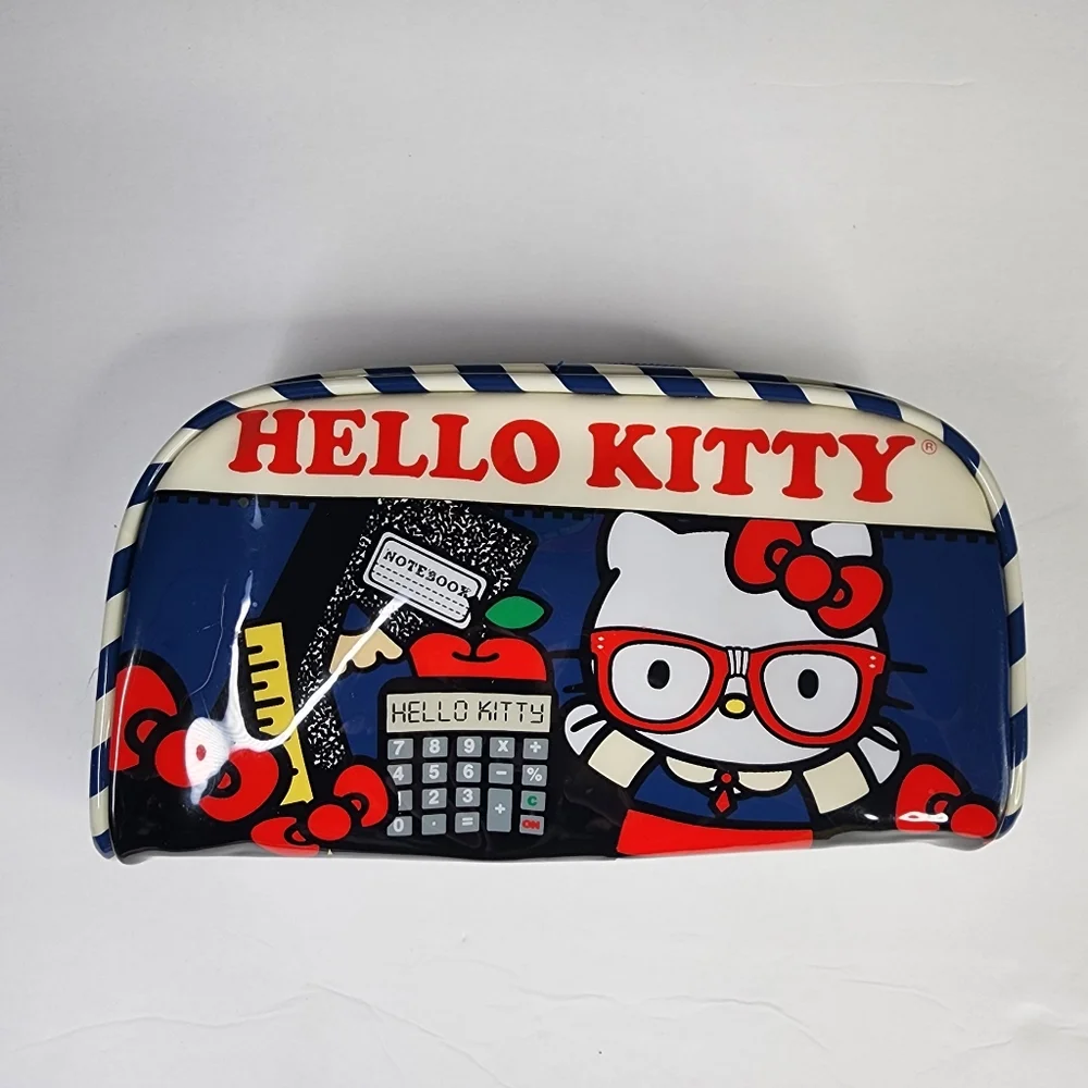 Laungfly Sanrio Rare Hello Kitty Striped Makeup Pencil Pouch